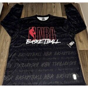 NBA Basketball Black Long Sleeve Graphic Logo TShirt Mens 3X